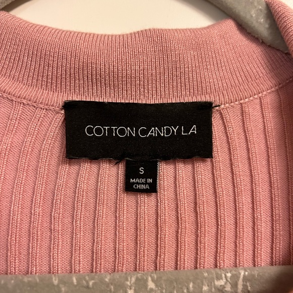Cotton Candy LA pink collared top size small - Picture 2 of 4